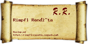 Rimpfl Renáta névjegykártya